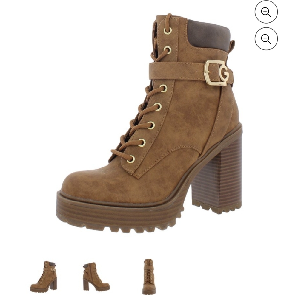 GBG Los Angeles Slythe Faux Suede Ankle Combat & Lace-up Boots